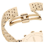 Octea chrono watch Swiss Made, Metal bracelet, Gold tone, Champagne gold-tone finish